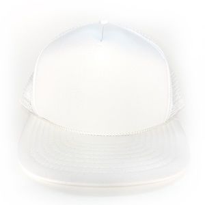 White Plain Mesh Snapback Adjustable Hat